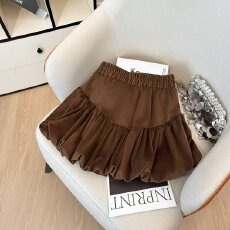 批发MRDUANZL花苞裙短裙春秋半身裙女白色a字裙公主裤裙<b class='q'>裙裤</b>蓬蓬裙