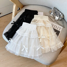 批发芭蕾风木耳边蕾<b class='q'>丝</b>蝴蝶结半身裙女夏季小个子甜美层层蛋糕短裙