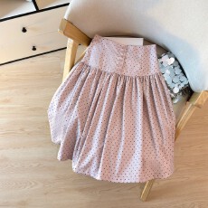 批发HEYNEW黑色波点纽扣半身裙女春季高腰显瘦A字裙通勤减龄百搭短裙