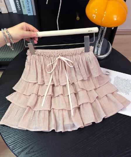 chenjiazhen 아메리칸 레트로 핫걸 슬림해 보이는 패션 하이웨이스트 한 마디 미니 스커트 케이크 드레스 반신 스커트 여성 여름