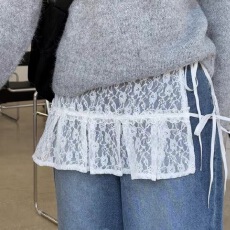 批发韩国<b class='q'>东大门</b><b class='q'>代购</b> 2026年新款韩版侧绑带小搭配蕾丝透明屁帘短裙