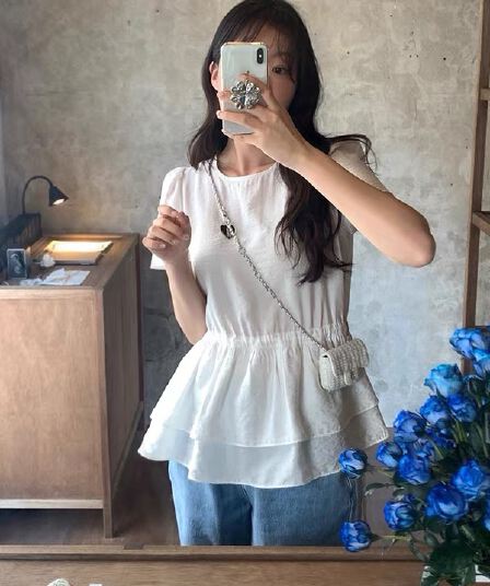 재고 있음 한국 동대문 2026 새로운 한국 스타일 프릴 펌프 로프 맨위 여성