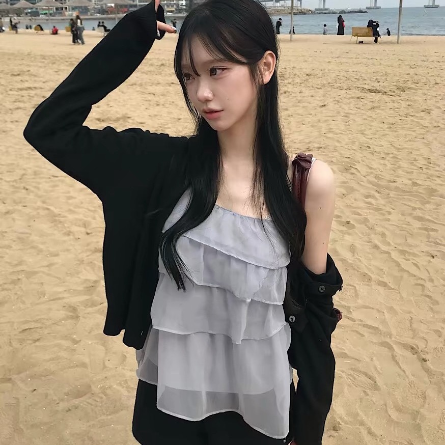 한국 동대문 2026 새로운 한국 스타일 슬립 케이크 드레스 슬립