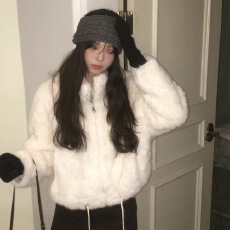 批发韩国东大门 2026秋冬韩版百搭毛毛外套女