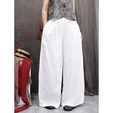 批发<b class='q'>棉麻</b>女装2026年复古洗水亚麻休闲宽松长<b class='q'>裤</b>多色百搭加长文艺阔腿<b class='q'>裤</b>