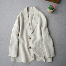 批发女士西服亚麻气质长袖西装薄外套2026新品<b class='q'>春</b>季女装休闲通勤外搭