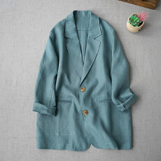 批发女士西服亚麻气质长袖西装薄外套2026新品<b class='q'>春</b>季女装休闲通勤外搭