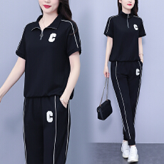 批发实拍    2026<b class='q'>大码</b>女装夏新款运动休闲时尚宽松显瘦上衣两件套