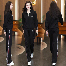 批发<b class='q'>大码</b><b class='q'>运动服</b>休闲套装女士洋气卫衣2025秋装新款时尚阔腿裤两件套