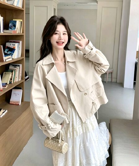 가을 새로운 바 En 바람 작은 키 쇼트 스타일 재킷 재킷 여성 레저 고급 센스 재킷 워크웨어 맨위