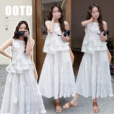 批发新款  新款<b class='q'>大码</b>立体花朵不规则上衣蕾丝拼接半身裙套装女