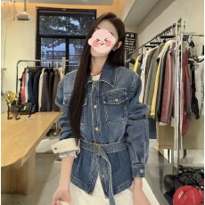 批发MM 2026春<b class='q'>夏</b>新款收腰显瘦百搭牛仔短款外套26010
