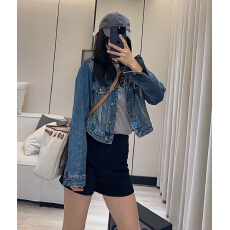 批发M.DUO 小众时尚潮流复古港风水洗拼接蓝色<b class='q'>牛仔</b>衬衫外套2105