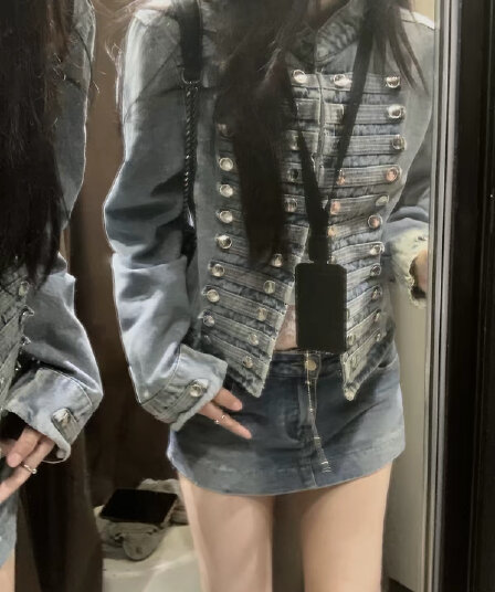가을 새로운 레트로 워싱 면 금속 이중 버튼 나폴레옹 맨위 재킷 재킷 남녀 웨어러블