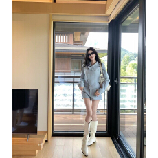 批发Barb Chill智性松弛2.0水洗牛仔套装女秋季<b class='q'>短</b>外套+<b class='q'>短</b>裤两件套