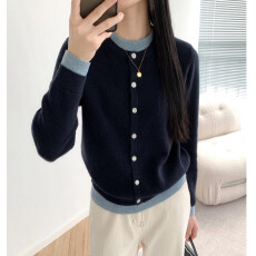 十三行秋冬女新款法式休闲假两件设计感针织衫高级感圆领套头毛衣