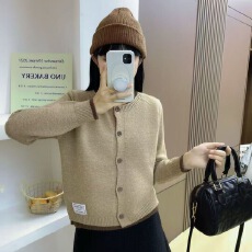 批发假两件开衫新款针织春秋高领打底外穿时尚设计洋气外套毛衣