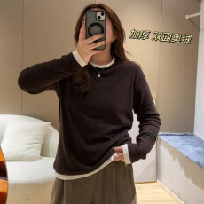 批发氨纶德绒胖mm<b class='q'>大码</b>打底衫秋冬假两件圆领新款显瘦内搭上衣