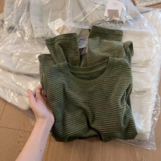 批发<b class='q'>大码</b> 200斤特<b class='q'>大码</b>复古条纹圆领T恤女