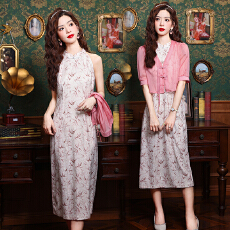批发实拍新中式国风连衣裙女2026<b class='q'>夏季</b>新款气质显瘦旗袍加防晒衣小外套