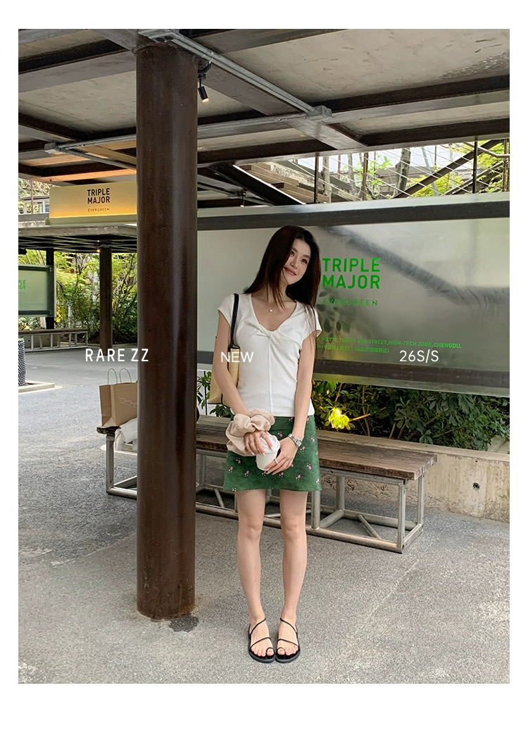 브리즈번 사람들 면 사람들 실크 뽕나무 누에 실크 낭만주의 레트로 꽃무늬 부드러운 느긋한 A라인 스커트 맨위