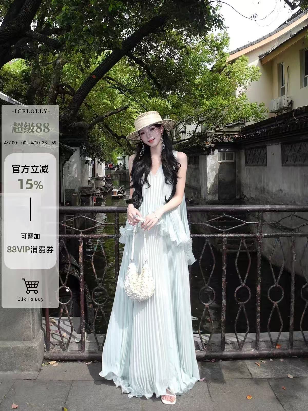 icelolly 해변가 착용 가져 가라. 휴가 바람 Tulle 조끼 슬립 여성 드레스 초여름 고유 한 아름다운 작은 치마