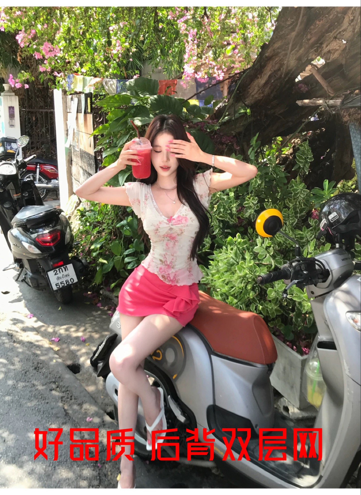 mejiu 꿀 나인 얕은 쇼어 책 제인 달콤한 매운맛 섹시함 꽃무늬 레이스 V넥 맨위 여성 여름 달콤함 순수한 욕망 반팔