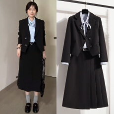 批发实拍   一整套大学生正装教资考公面试通勤西装百褶裙职业套装