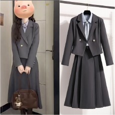 批发实拍 春秋复试考研穿搭正式场合通勤教资面试上衣半身裙套装女