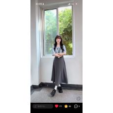 批发2026夏季新款通勤教资面试穿搭白色衬衫黑色半身裙两件套