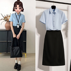 批发实拍灰色半身裙女<b class='q'>职业</b>教资教师教面试套装正装伞裙显瘦半裙中长裙