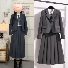 批发实拍 灰色西装外套女大学生2026年秋季新款气质高级正装西服套装