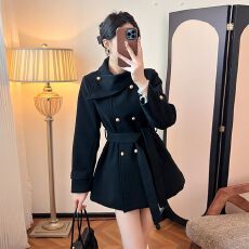 批发小众设计感毛呢外套女冬新款2025气质收腰<b class='q'>显瘦</b>加棉气质呢子大衣