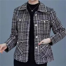 批发春秋新款爆款<b class='q'>妈妈</b>装洋气短款<b class='q'>中老年</b>外套短款复古设计感短外套上衣