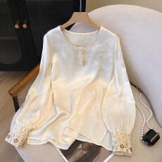 批发国风打底衫配马甲的内搭衬衫长袖刺绣衬衣女春装设计感新中式上衣