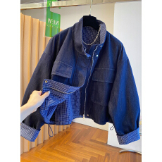 批发巨好看的牛仔外套女短款2025新款宽松休闲时髦洋气立领夹克上衣秋