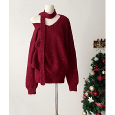 批发陈大钰红色系穿搭一整套圣诞新年毛衣套装裙女<b class='q'>秋</b>冬气质针织两件套