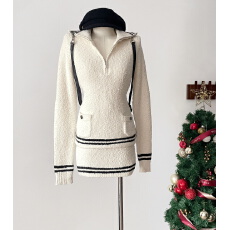 批发迟<b class='q'>伞</b><b class='q'>伞</b>25/fw 二世谷雪道 小香25n滑雪系列海军针织上衣半<b class='q'>裙</b>套装