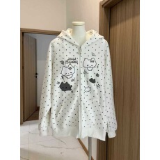 批发超可爱二次元<b class='q'>甜美</b>波点猫咪印花连帽卫衣女宅萌亚文化薄款猫耳外套