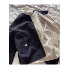 批发美式潮流双面穿条纹翻领廓形夹克男女春秋季新款<b class='q'>街头</b>cleanfit外套