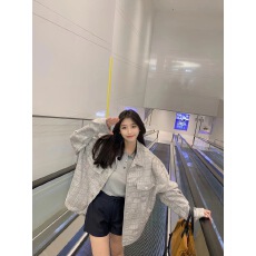 批发浅灰夹克女外套春秋国潮酷学生美式<b class='q'>街头</b>高街休闲宽松男女情侣上衣