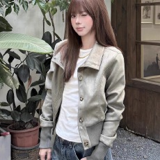 批发美式复古高街酷飒设计感<b class='q'>春</b>秋季休闲款百搭气质高修身显瘦时尚外套