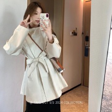 批发立领<b class='q'>中长款</b>2025韩系<b class='q'>风衣</b>外套春秋新款休闲设计英伦小个子大衣