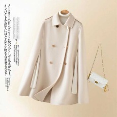 批发斗篷外套新款呢子大衣秋冬英伦中长款羊毛百搭赫本风宽松披肩韩版