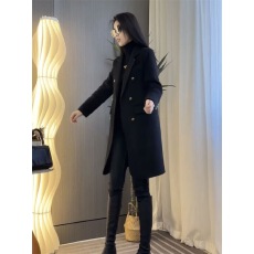批发2025<b class='q'>秋</b>冬网红新款毛尼大衣女高级感气质黑色显瘦中长款外套潮