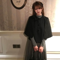 批发2025 直井怜酱 日系古早毛呢斗篷外套<b class='q'>秋</b>冬圆领开衫上衣