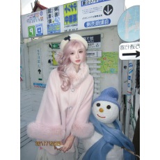 批发富家千金高级法式毛呢2025斗篷大衣外套长袖秋冬新款毛领毛袖呢子