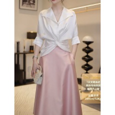 批发2026春<b class='q'>夏</b>季高级气质爆款薄款衬衫+显瘦a字半身裙遮肚通勤两件套女