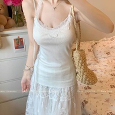 批发纯欲性感蕾丝拼接吊带打底<b class='q'>背心</b>女春夏2026修身外穿内搭无袖bm上衣