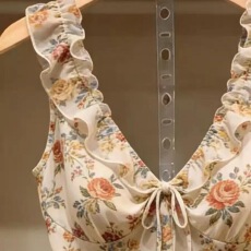 批发法式复古减龄碎花拼接荷叶边系带吊带背心女2026夏季新款气质上衣